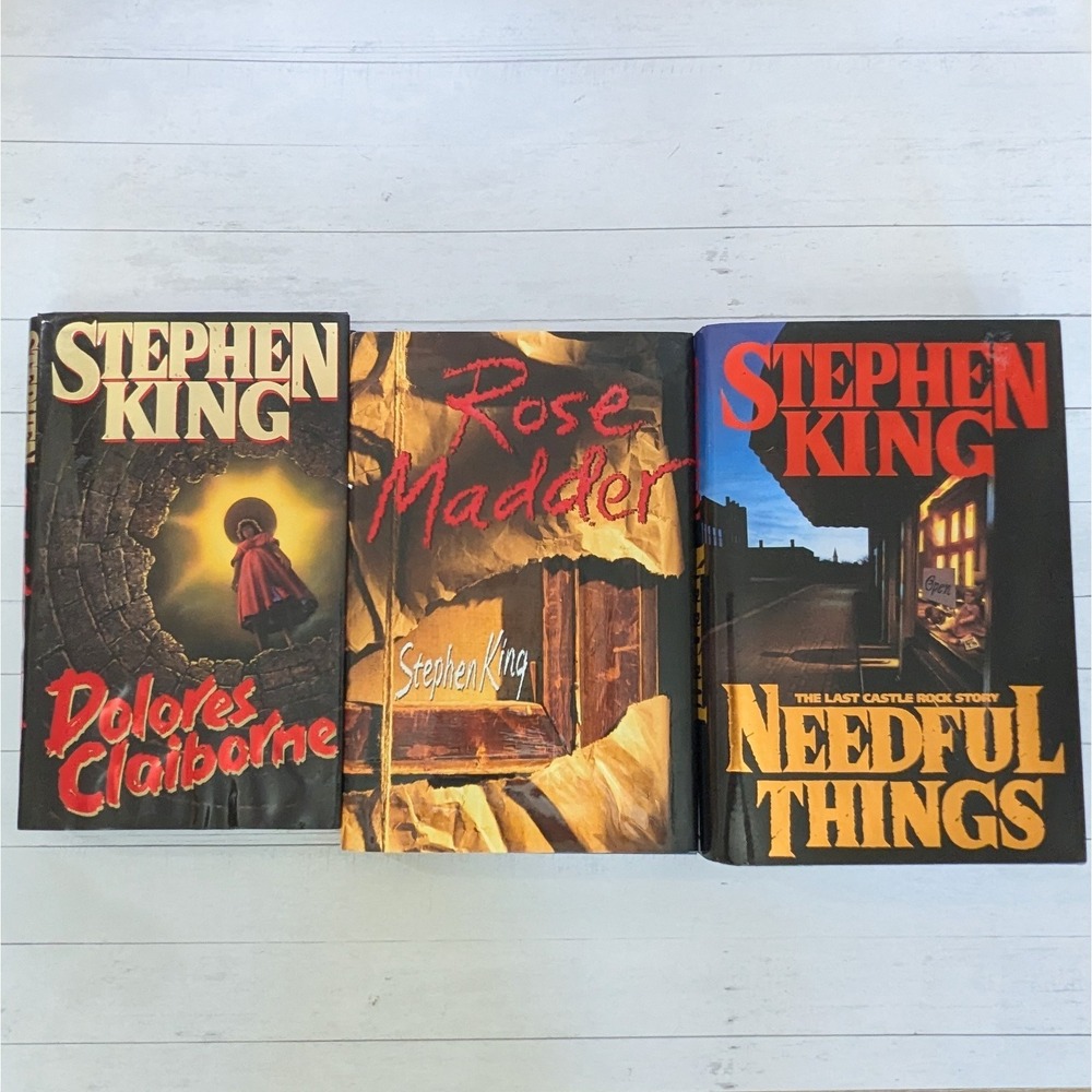 STEPHEN KING (lot of 3) 1st Ed Delores Claiborne, Rose Madder, Needful Things HC